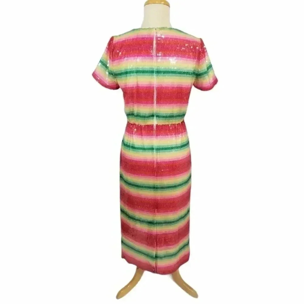 {J. Crew} NWT: Watermelon Stripe Sequin Maxi Dress - Picture 9 of 16